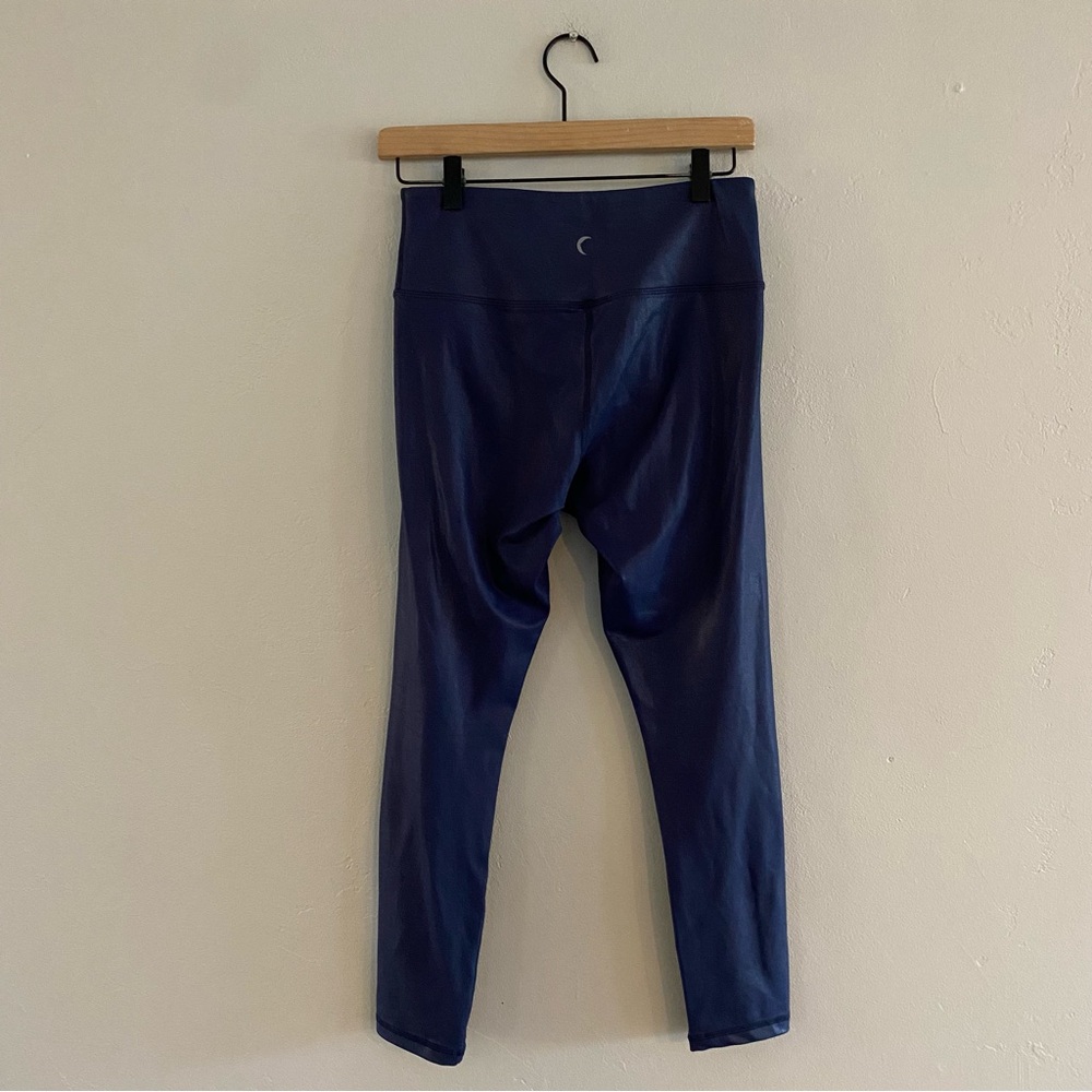 Zyia Active Navy Blue Metallic Light n Tight Hi-Rise 7/8 Leggings Size 6/8 - Picture 7 of 9